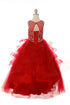 Girls Multi Color Jewel Bodice Ocean Waves Skirt Junior Bridesmaid Dress 2-20 - SophiasStyle.com